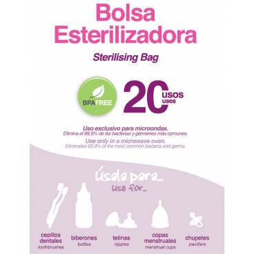 Bolsa esterilizadora Irisana para microondas. Individual
