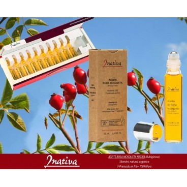 Aceite puro de Rosa Mosqueta, en roll-on de 15ml. Nativa Irisana.