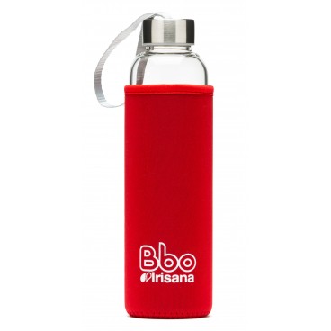 Bbo Irisana reusable bottle, borosilicate with neoprene cover, 500 ml.