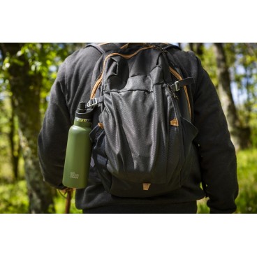 Botella termo Bbo Irisana con tapón de bambú. Acero inoxidable, 500 ml.