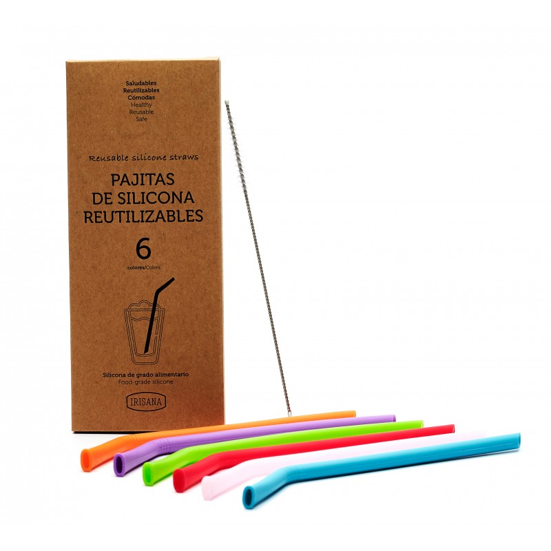 Reusable silicone straws IRISANA