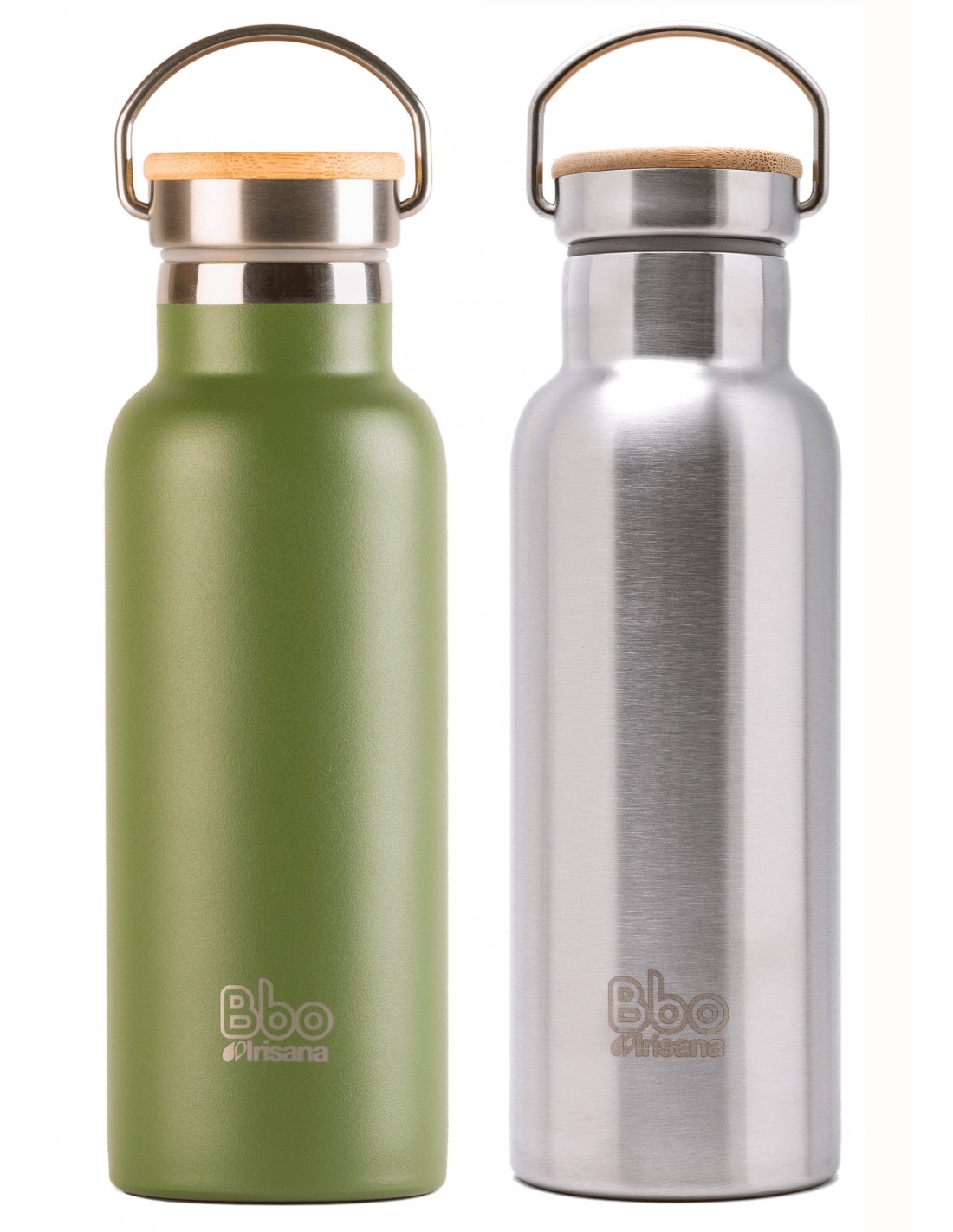 Botella termo reutilizable con tapón de bambú. 500 ml. BBO14