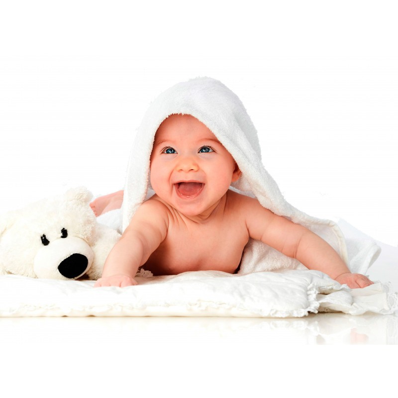 Asciugamano neonato in microfibra Irisana