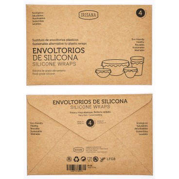 Irisana silicone reusable wrappers. 4 units