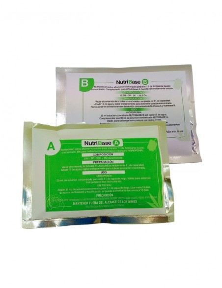 Fertilizante en polvo hidropónico. Nutribase A+B. Altamente soluble.