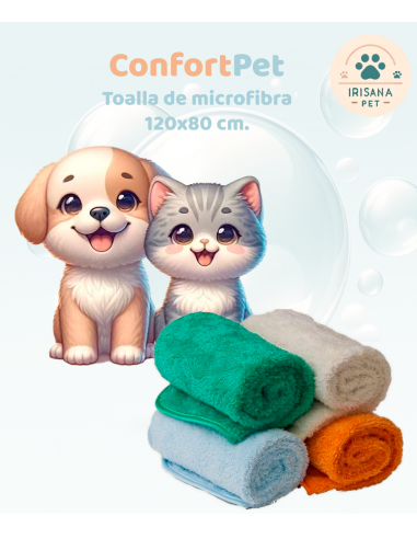 ConfortPet. Asciugamano in microfibra per animali domestici 120x80 cm