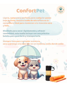 ConfortPet. Asciugamano leggero in microfibra con borsa... 2